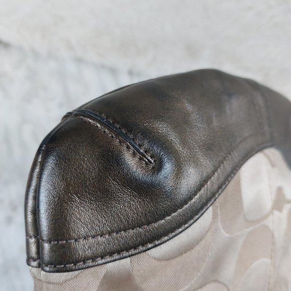 Coach F19730 Khaki Bronze Signature Sateen Brooke Shoulder Satchel Hobo Bag - Picture 9 of 10